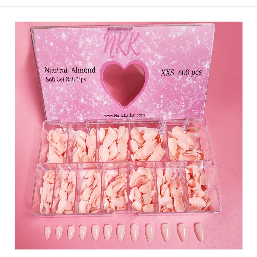 Gel nail tips xxs almond